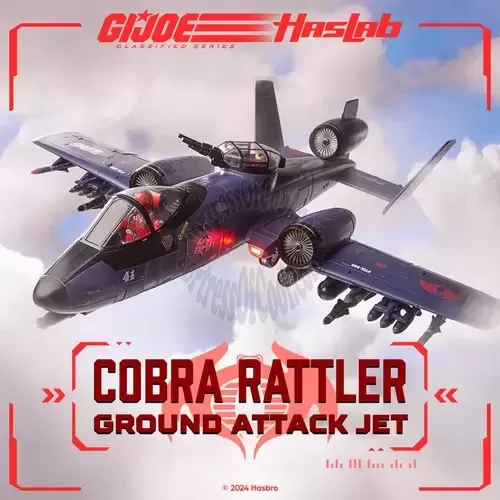 G.I. JOE CLASSIFIED SERIES COBRA RATTLER GROUND ATTACK JET - HASLAB HASBRO - INCLUDES ALL TIERS - In Stock