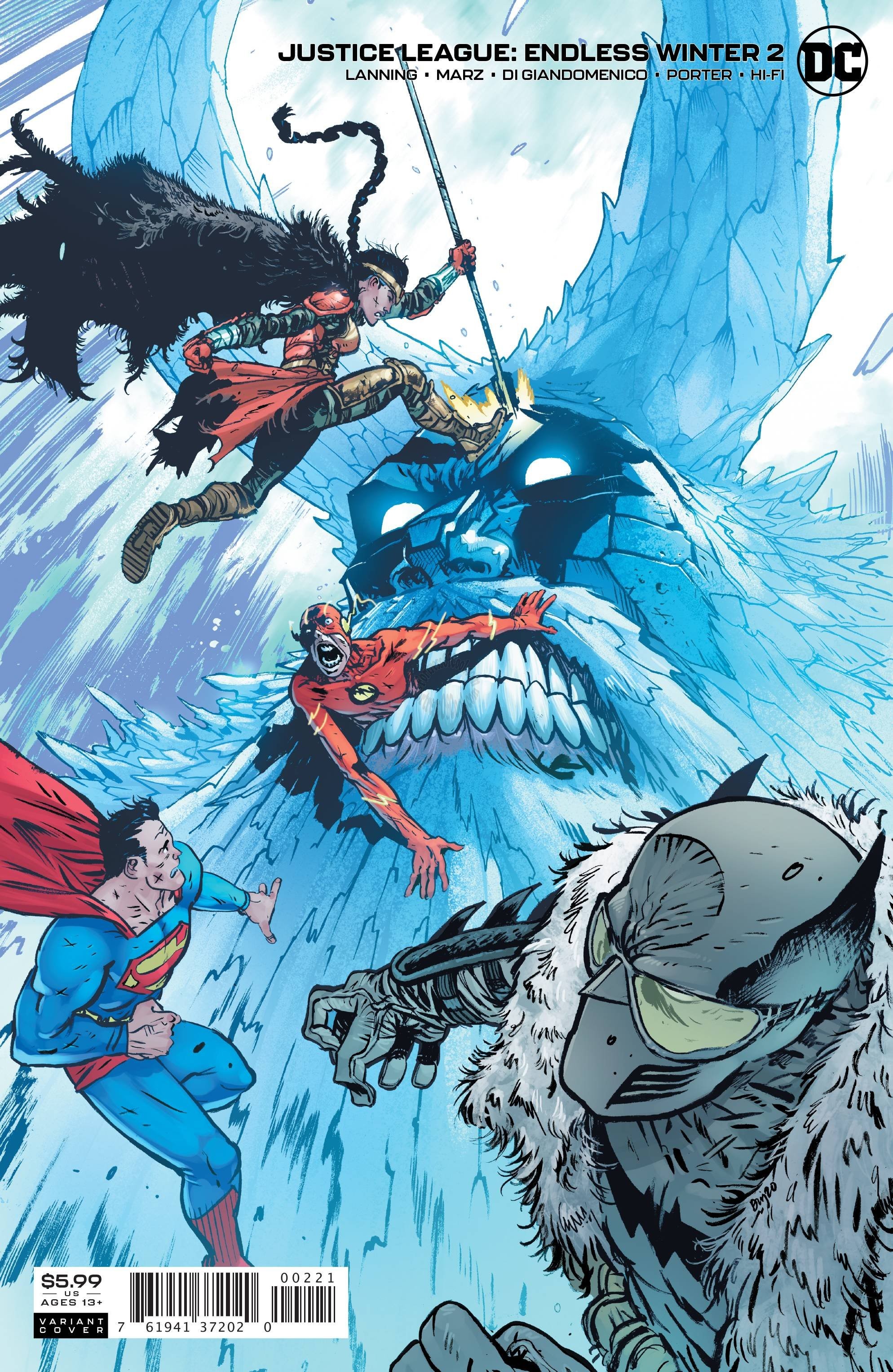JUSTICE LEAGUE ENDLESS WINTER #2 CARD STOCK VARIANT