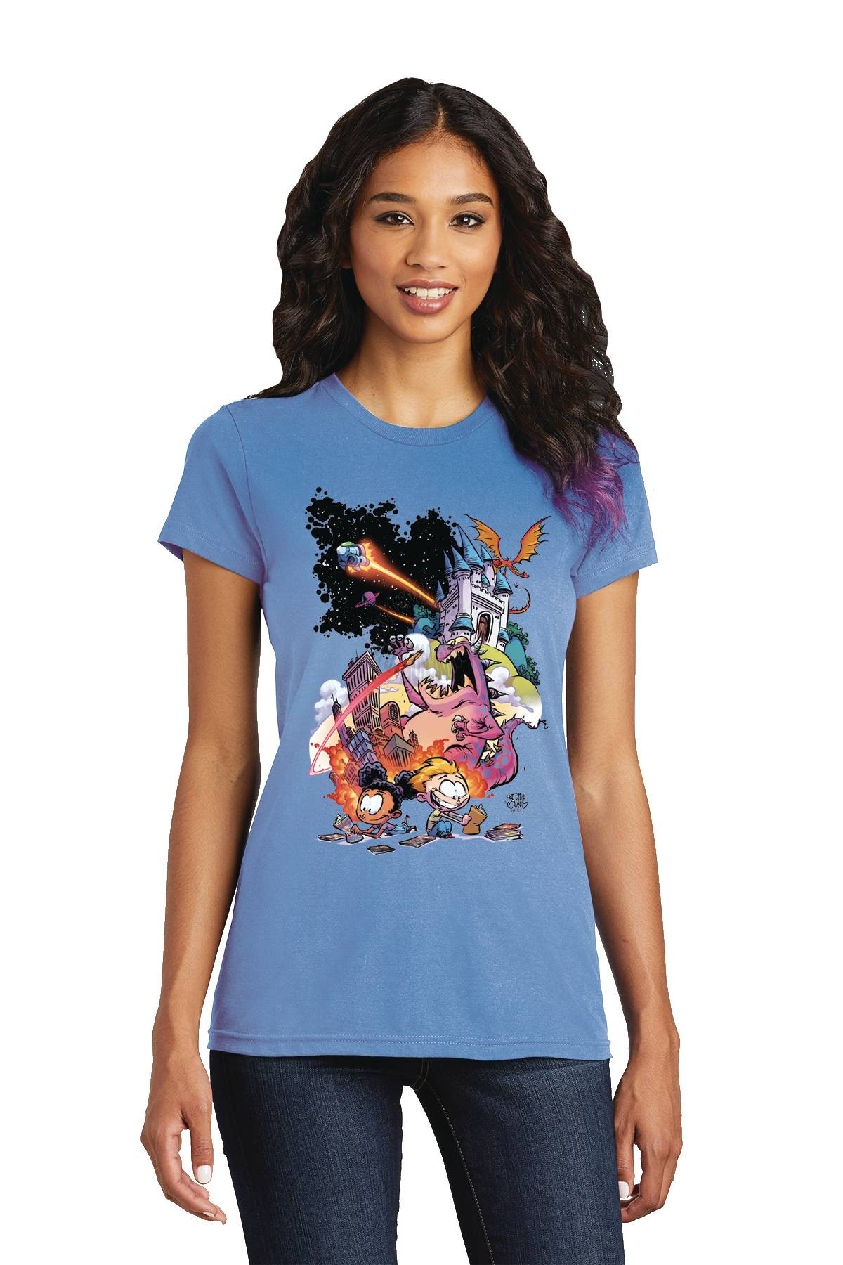 FCBD 2021 COMMERORATIVE ARTIST SCOTTIE YOUNG - WOMEN BLUE T-SHIRT XXL