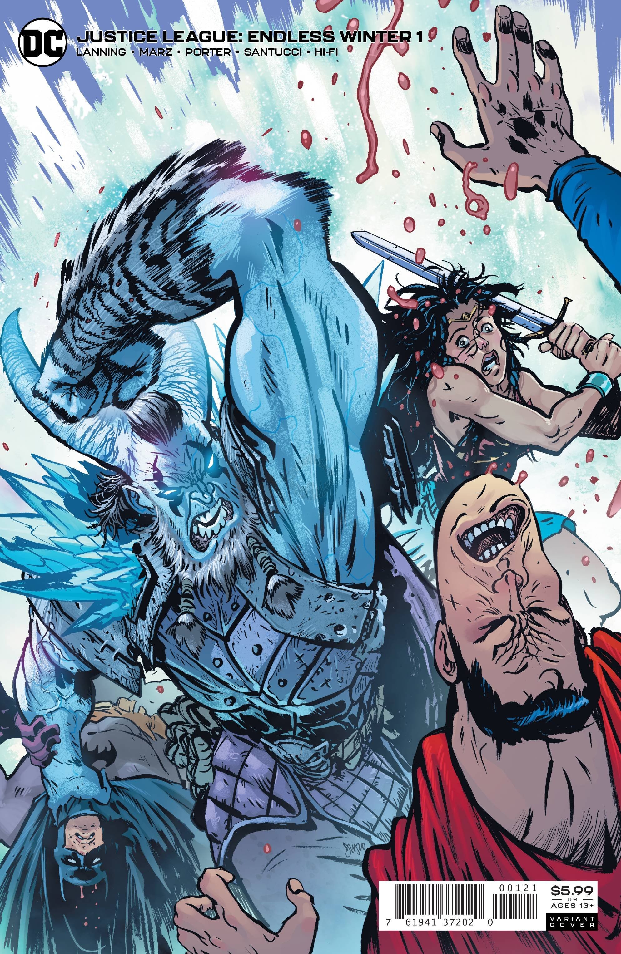 JUSTICE LEAGUE ENDLESS WINTER #1 CARD STOCK VARIANT