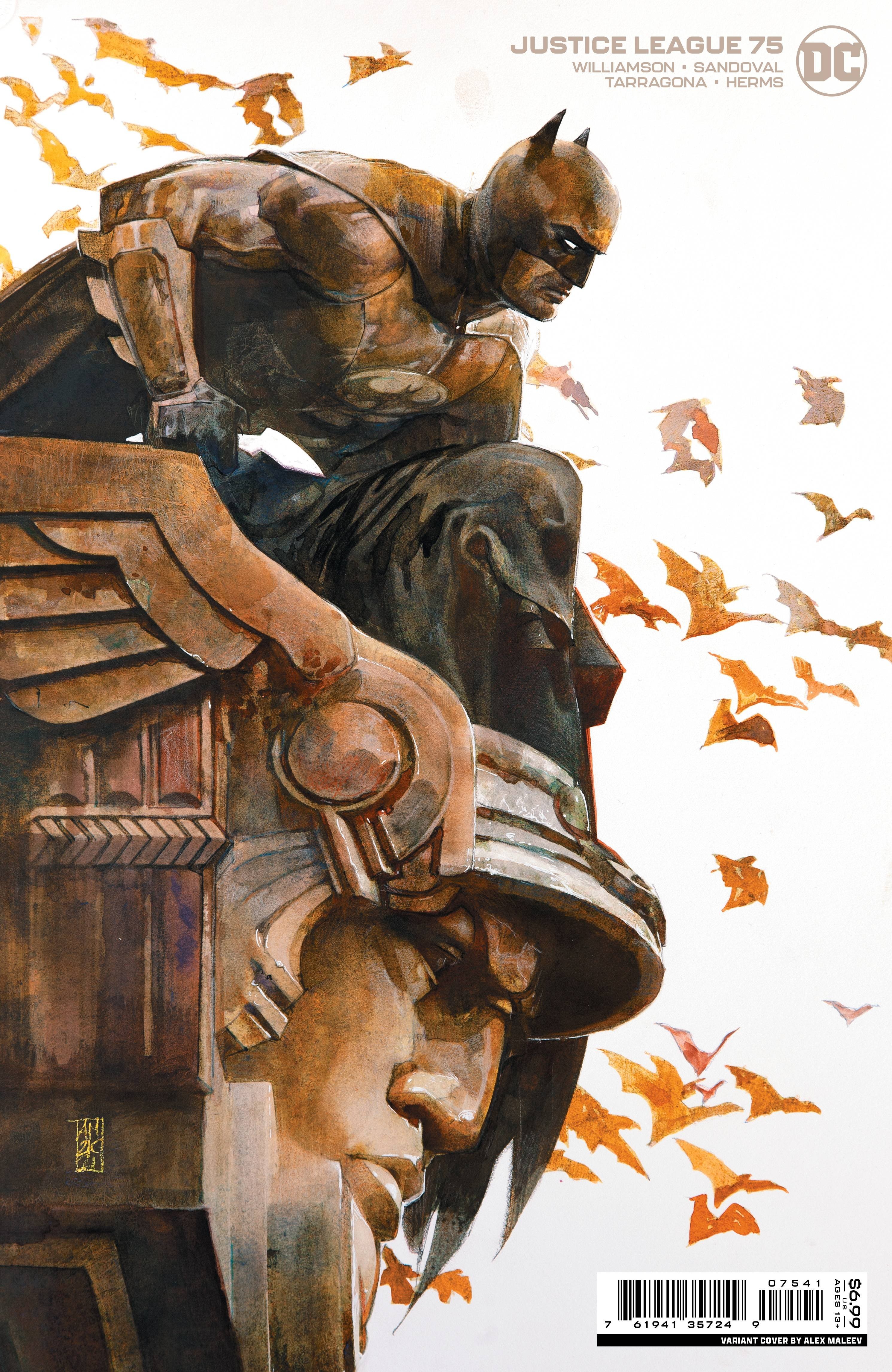 JUSTICE LEAGUE #75 CVR C MALEEV CARD STOCK VARIANT