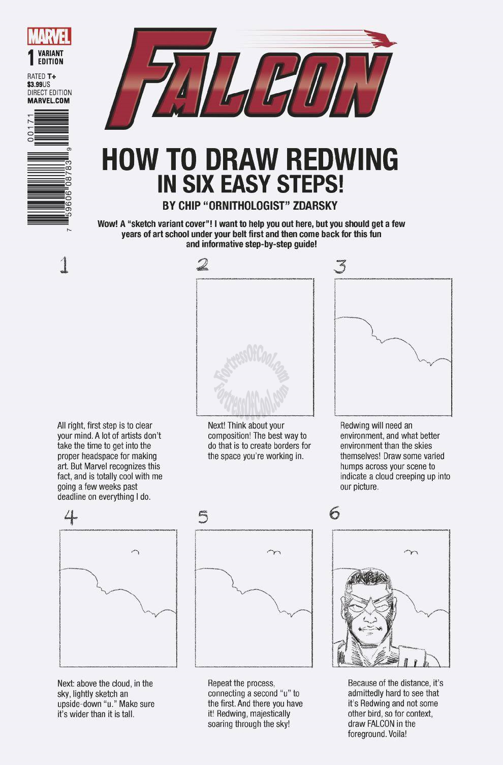 FALCON #1 ZDARSKY HOW TO DRAW VARIANT LEGACY