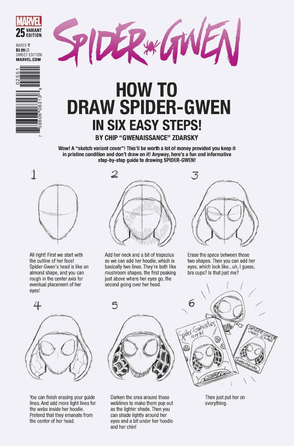 SPIDER-GWEN #25 ZDARSKY HOW TO DRAW VARIANT LEGACY