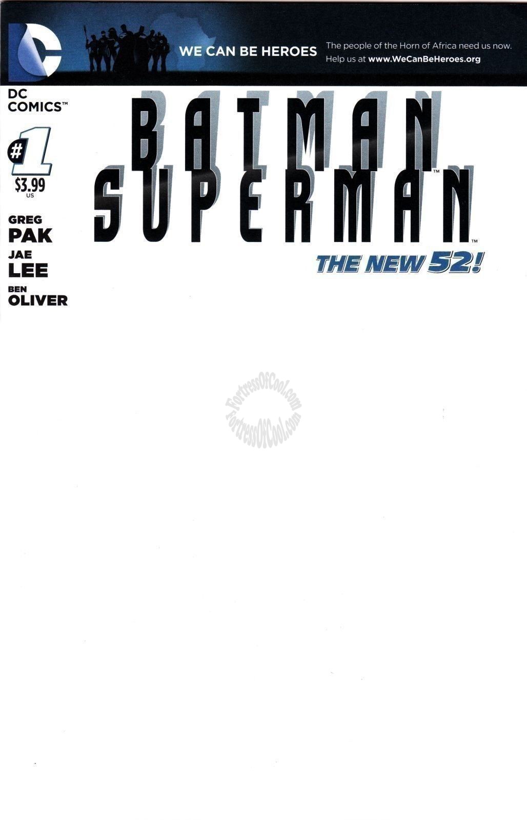 BATMAN SUPERMAN #1 WE CAN BE HEROES BLANK VARIANT