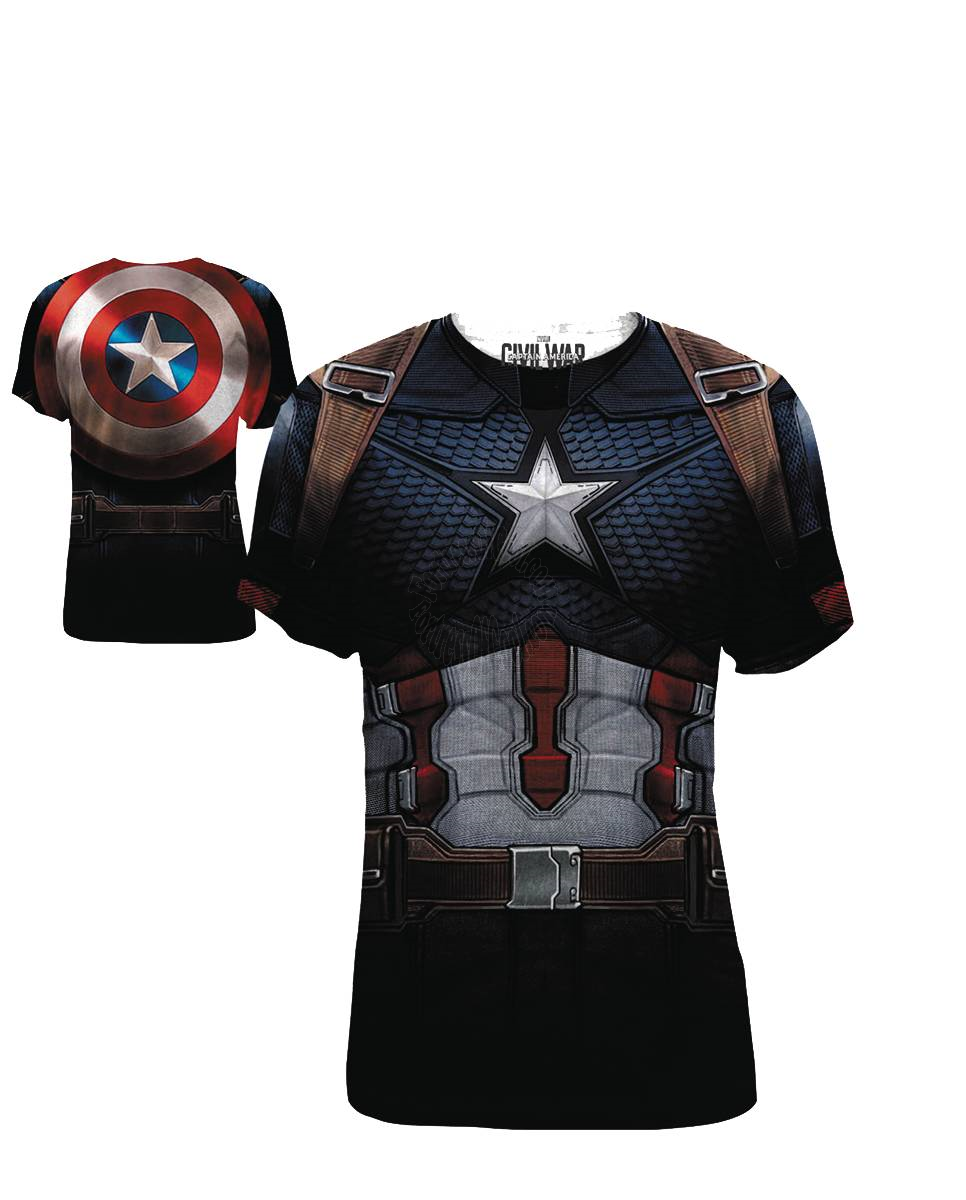 CAPTAIN AMERICA 3 CAP DA FRAP SUBLIMATED T-SHIRT - XXL