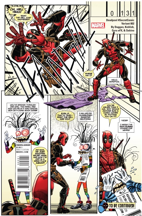 DEADPOOL #2 KOBLISH SECRET COMIC VARIANT