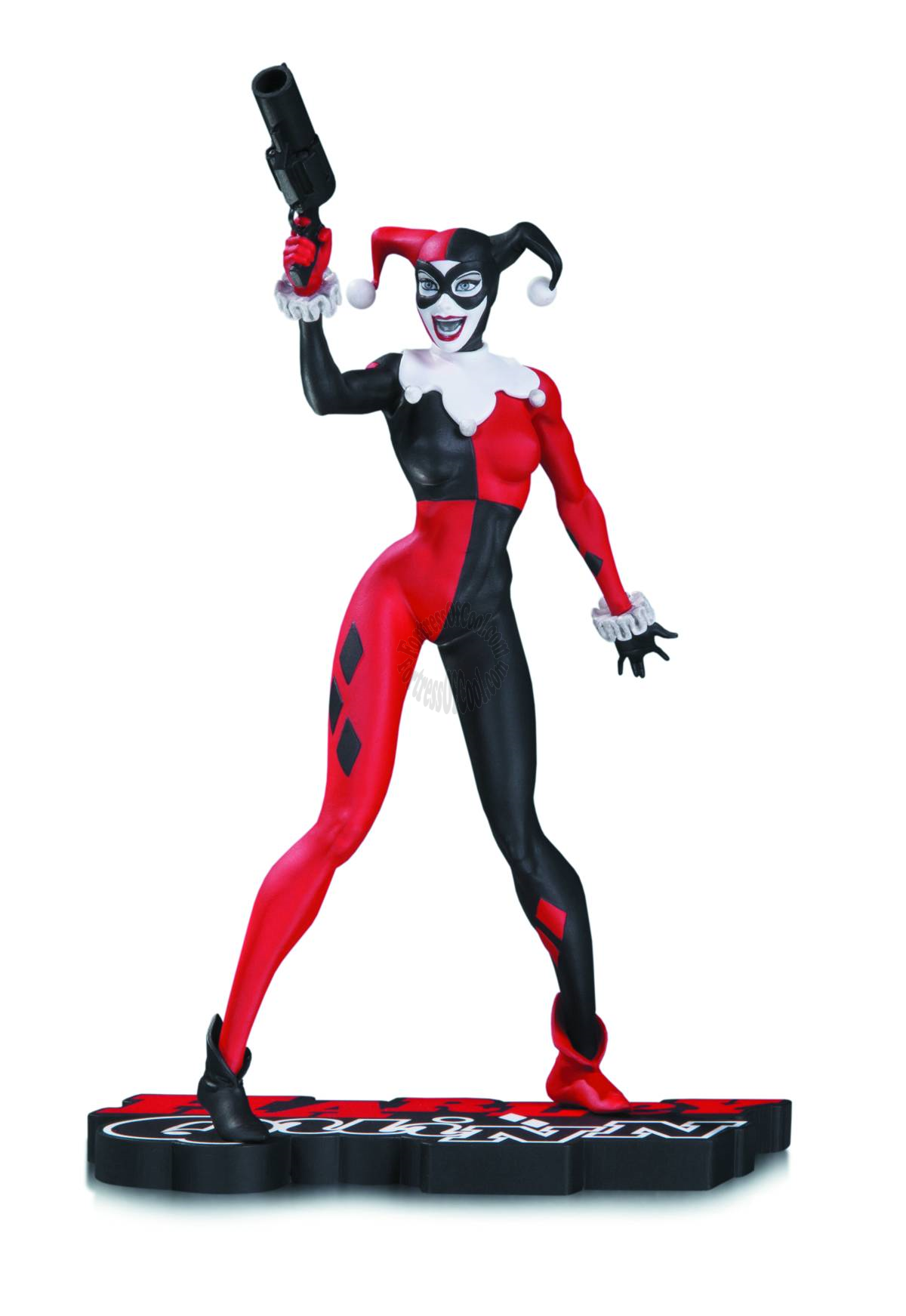 HARLEY QUINN RED WHITE & BLACK STATUE BY JIM LEE