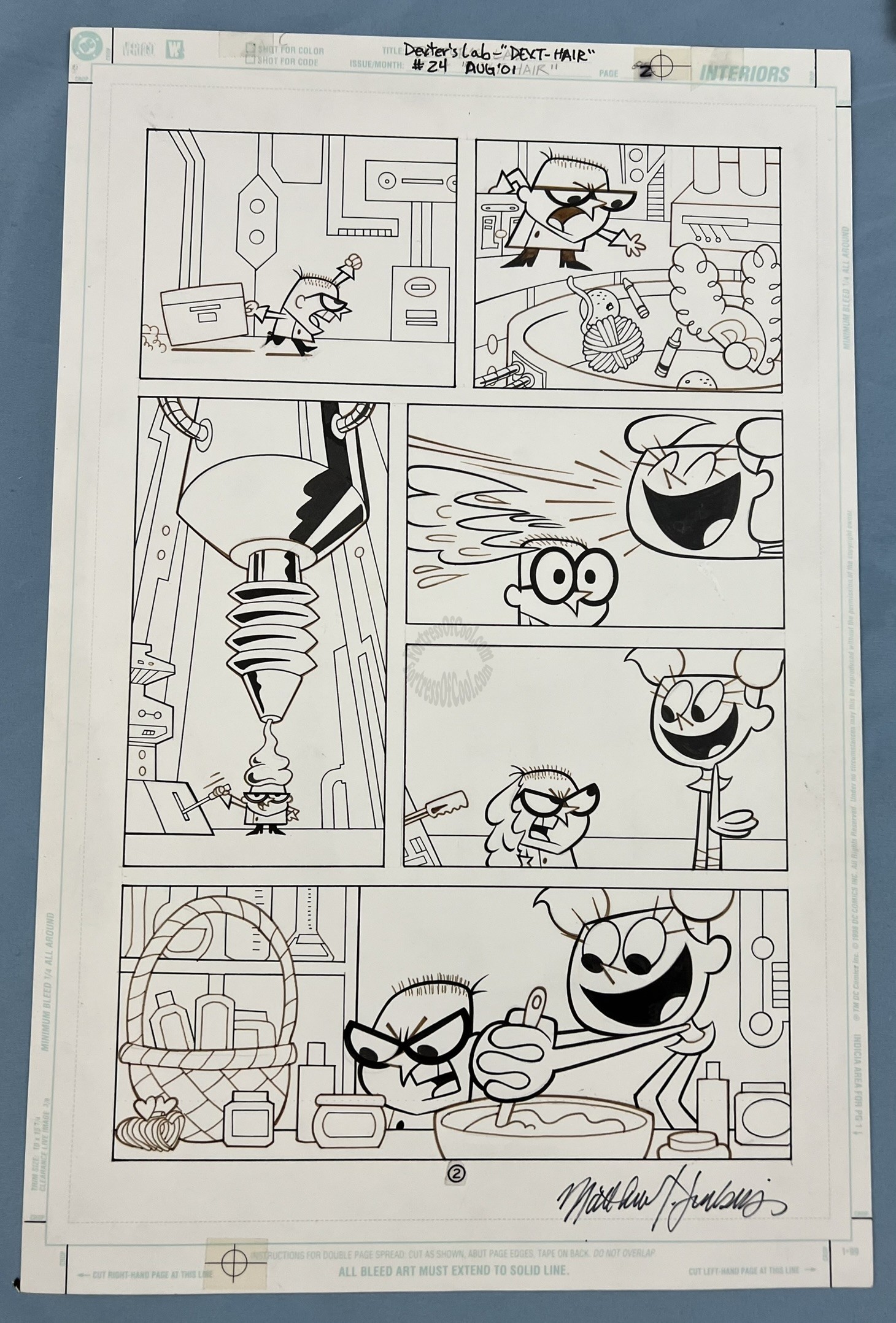 Dexter's Laboratory #24 Signed Original Art Page (Dext-Hair Page 2) - Matt Jenkins