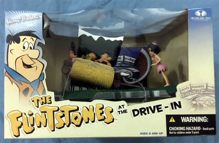 The Flintstones "At the Drive-In" HANNA BARBERA Series 2 Action Figure Deluxe BOX SET 