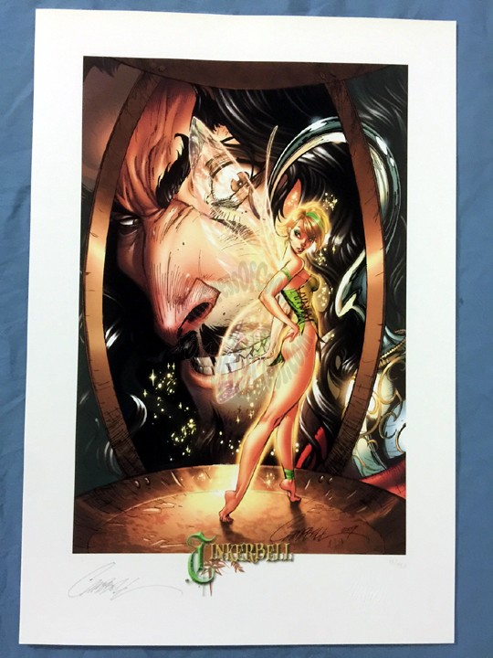 J Scott Campbell Signed Tinkerbell Limited Edition Numbered - Embossed Seal of Authenticity - Art Print