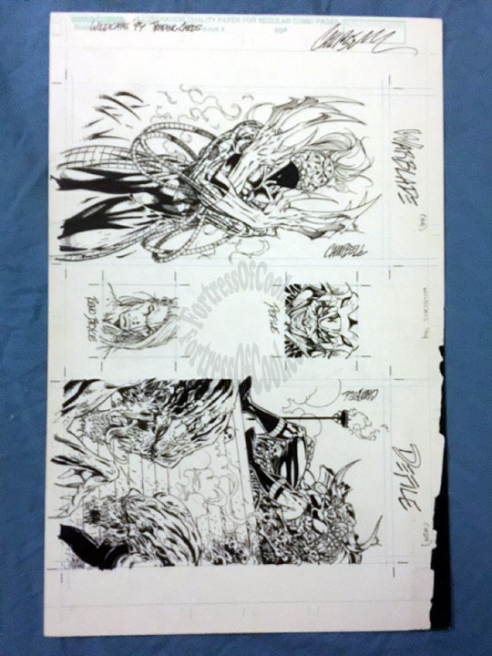 J Scott Campbell Signed Original Art Page - from Wildcats '94 Trading Card Set