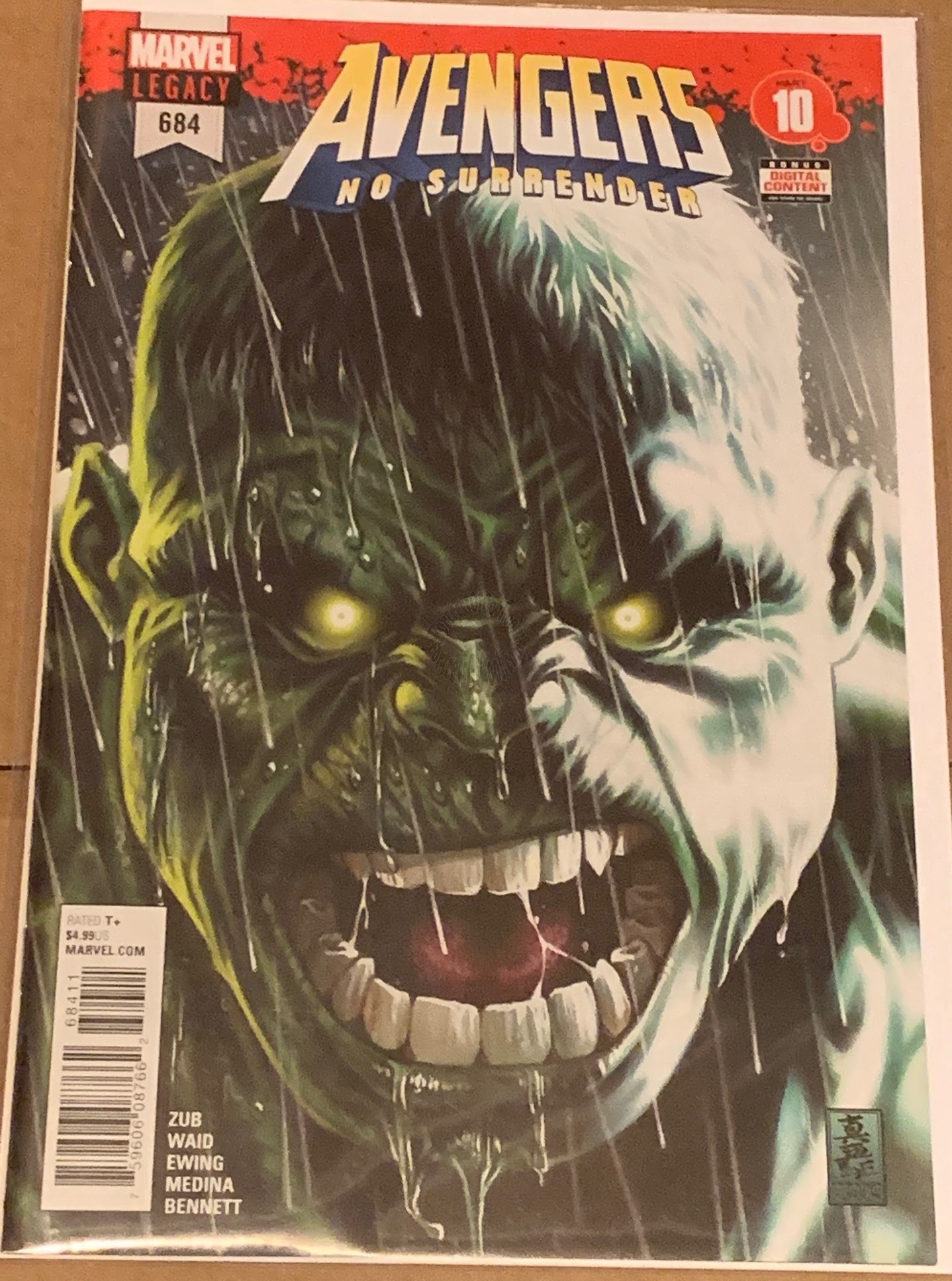 AVENGERS #684 LEGACY BANNER HULK RETURNS (First Appearance Immortal Hulk)