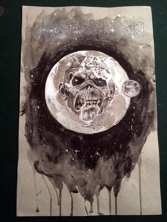 Rob Prior Original Signed Painting - Iron Maiden 