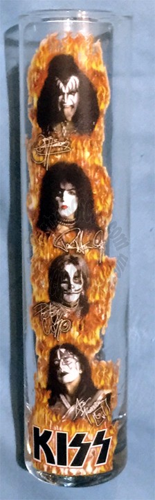 KISS HEADS & SIGNATURES SUPER SHOT GLASS (Aprox 7 1/2" tall)