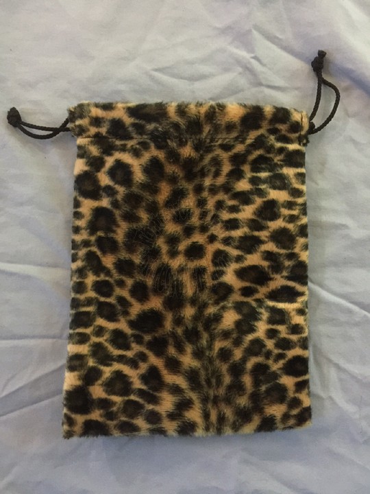 LEOPARD FAUX FUR DICE BAG