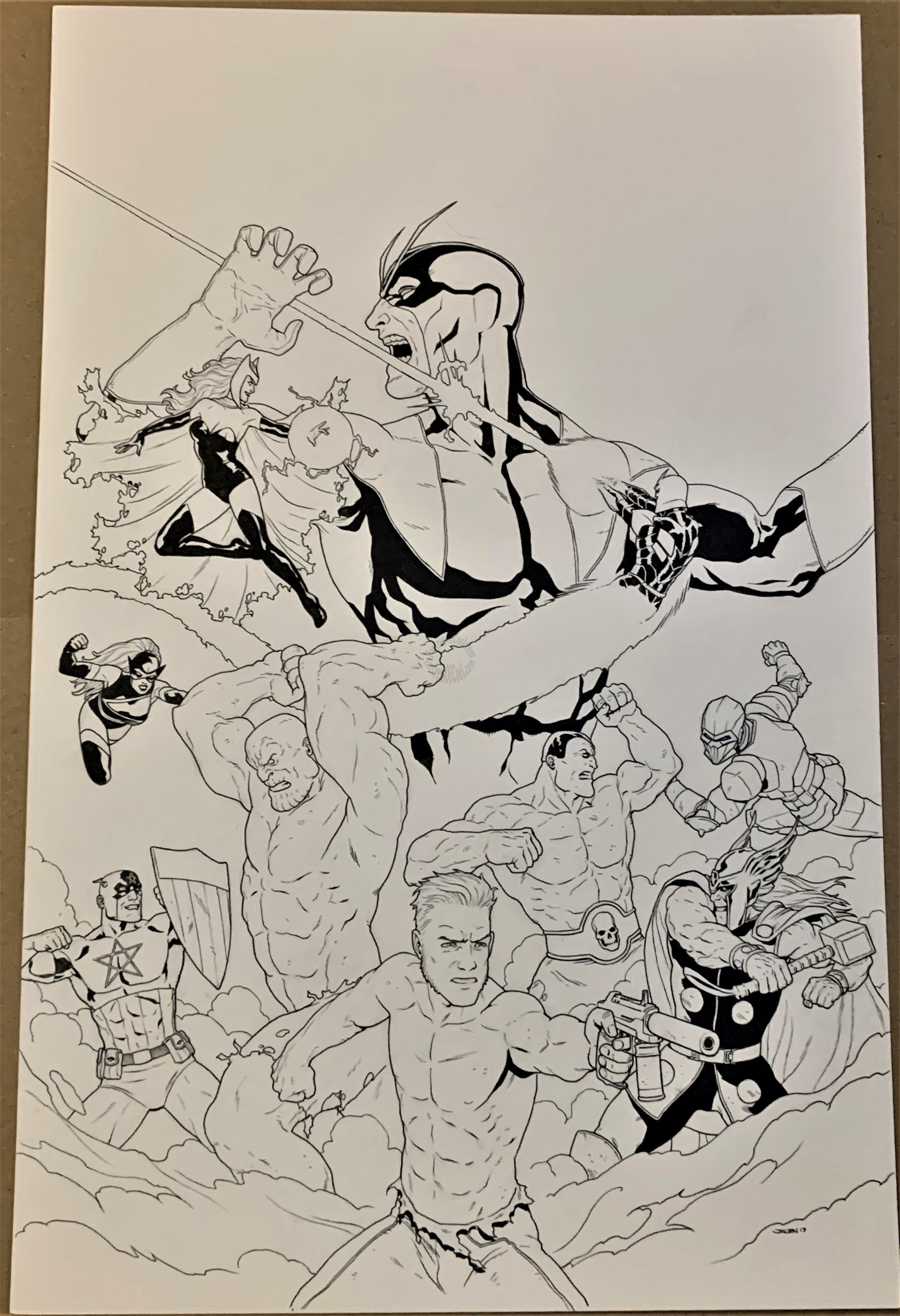 GUARDIANS OF THE GALAXY #19 BURROWS BEST BENDIS MOMENTS VARIANT COVER ORIGINAL ART
