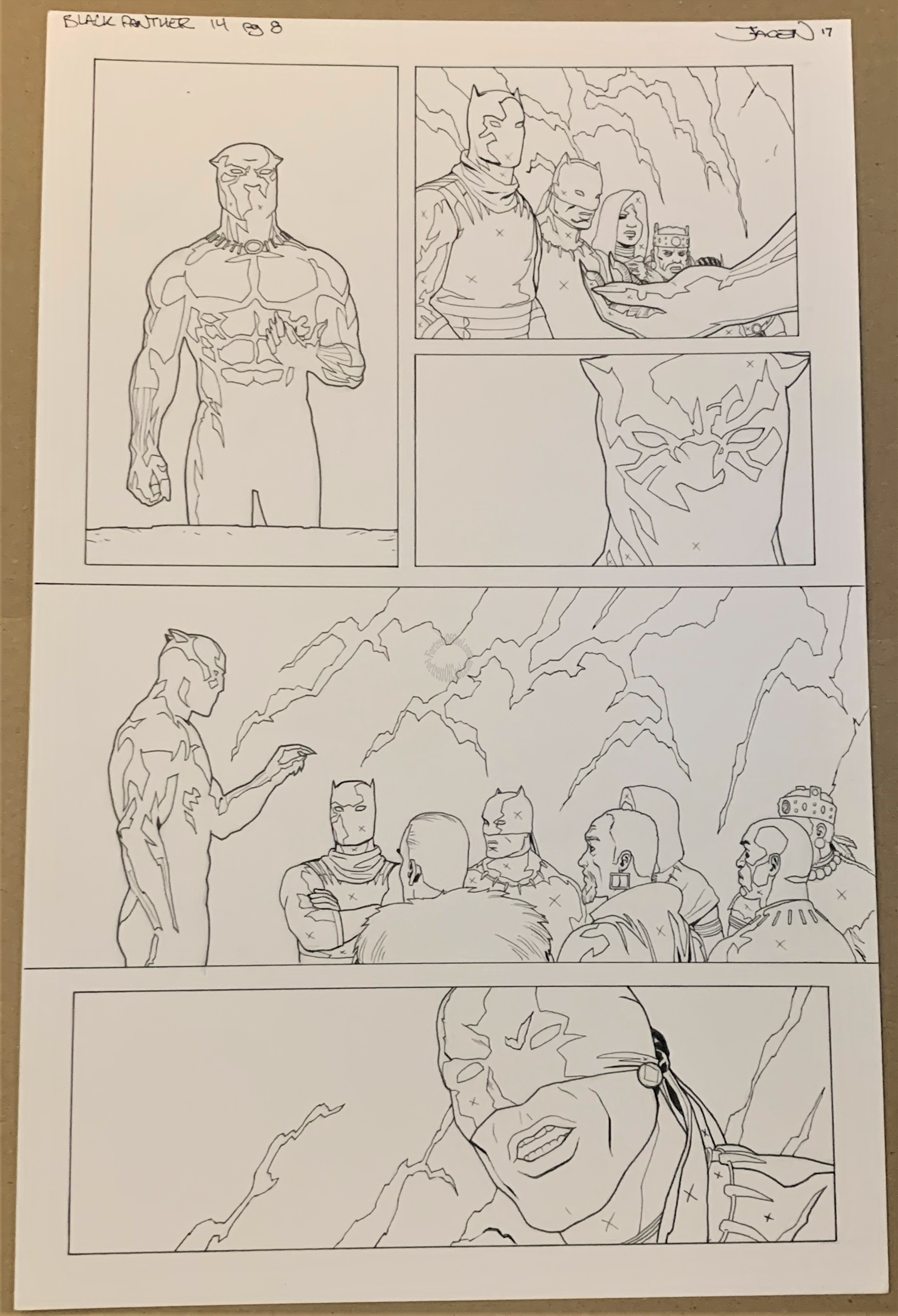 BLACK PANTHER #14 PAGE 8 ORIGINAL ART - JACEN BURROWS