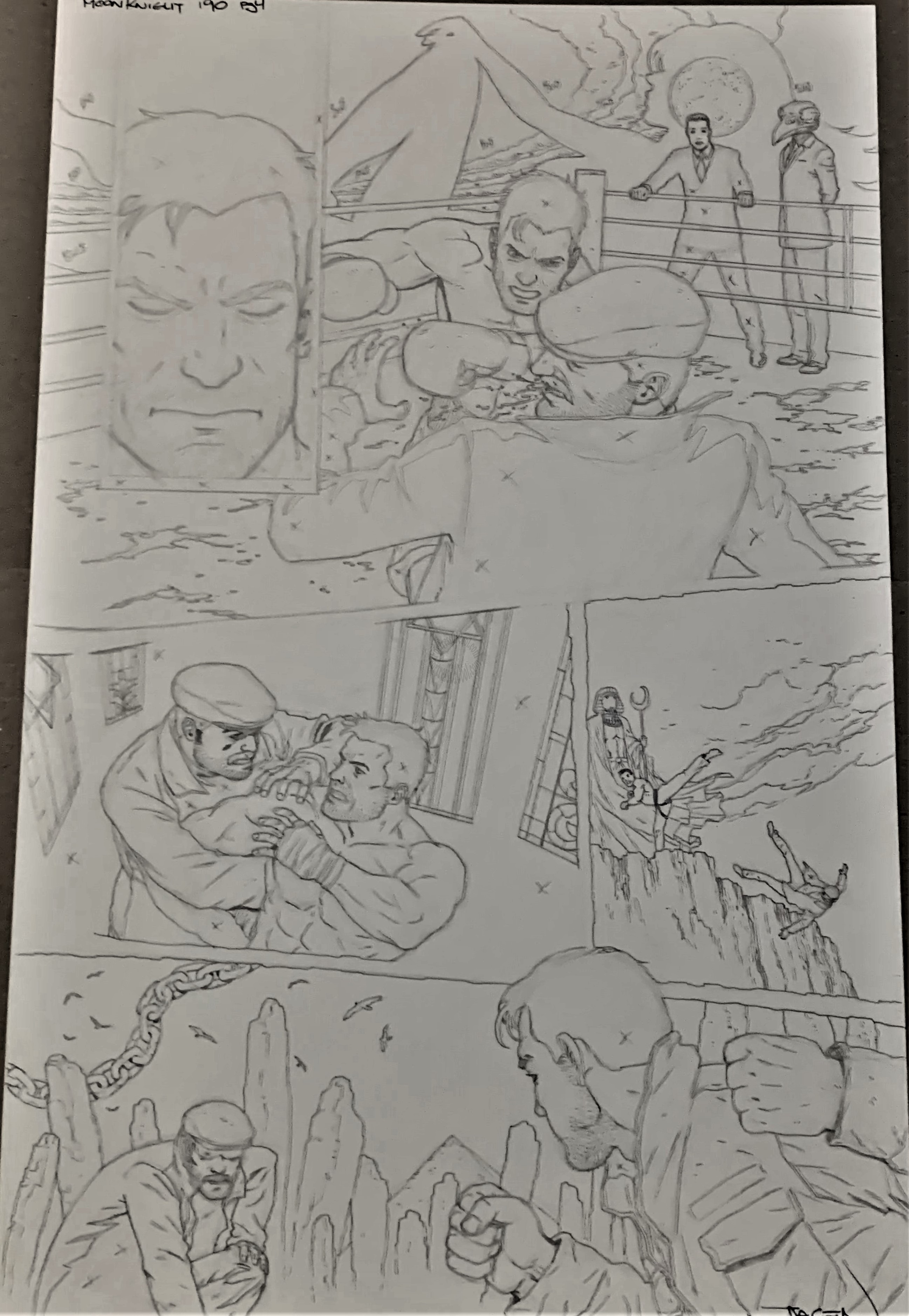 MOON KNIGHT #190 PAGE 4 ORIGINAL ART - JACEN BURROWS