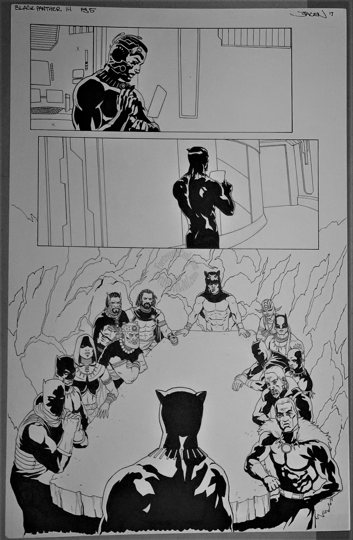 BLACK PANTHER #14 PAGE 5 ORIGINAL ART - JACEN BURROWS