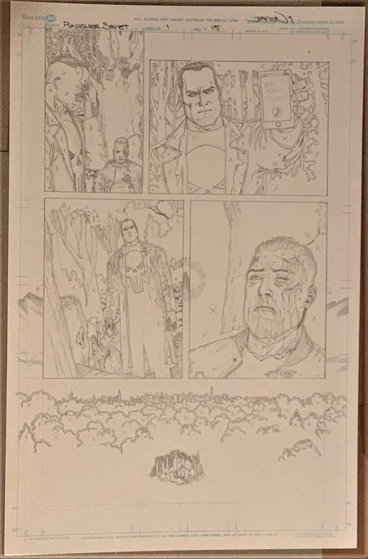 PUNISHER SOVIET #1 PAGE 15 ORIGINAL ART - JACEN BURROWS