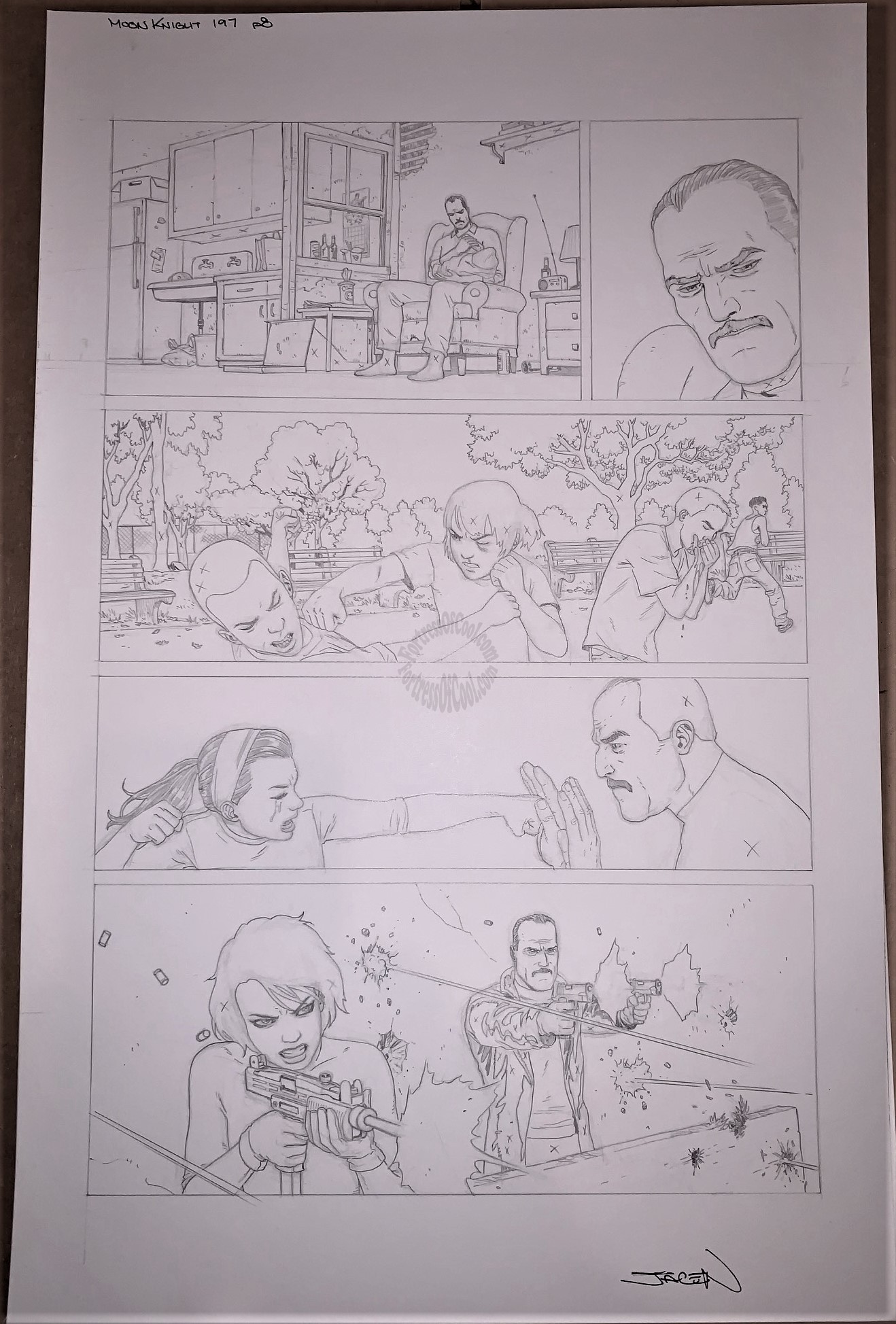 MOON KNIGHT #197 PAGE 8 ORIGINAL ART - JACEN BURROWS