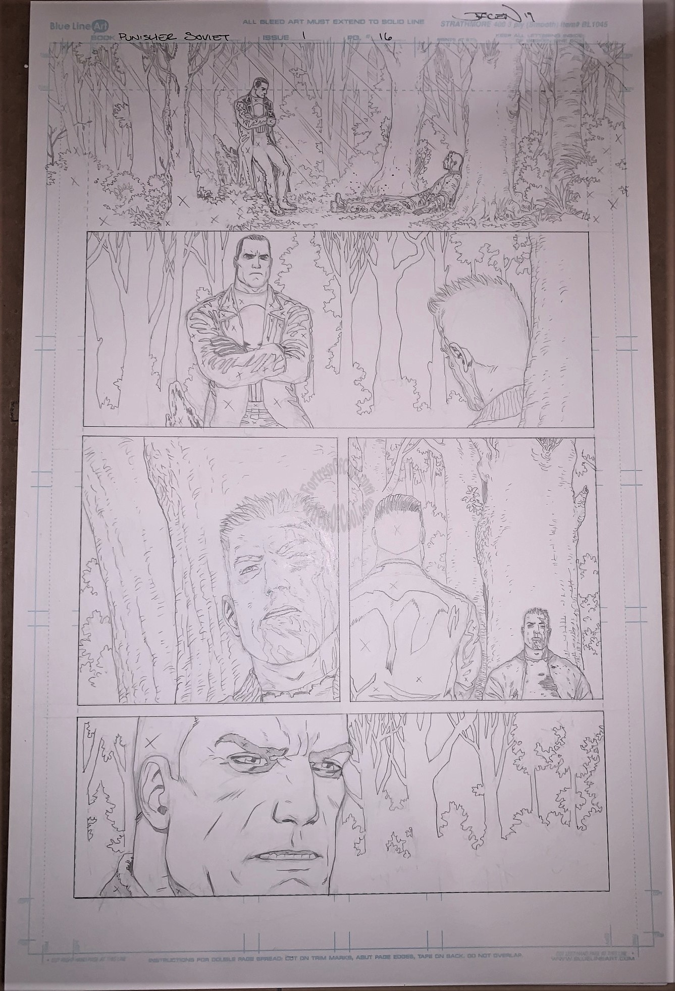 PUNISHER SOVIET #1 PAGE 16 ORIGINAL ART - JACEN BURROWS
