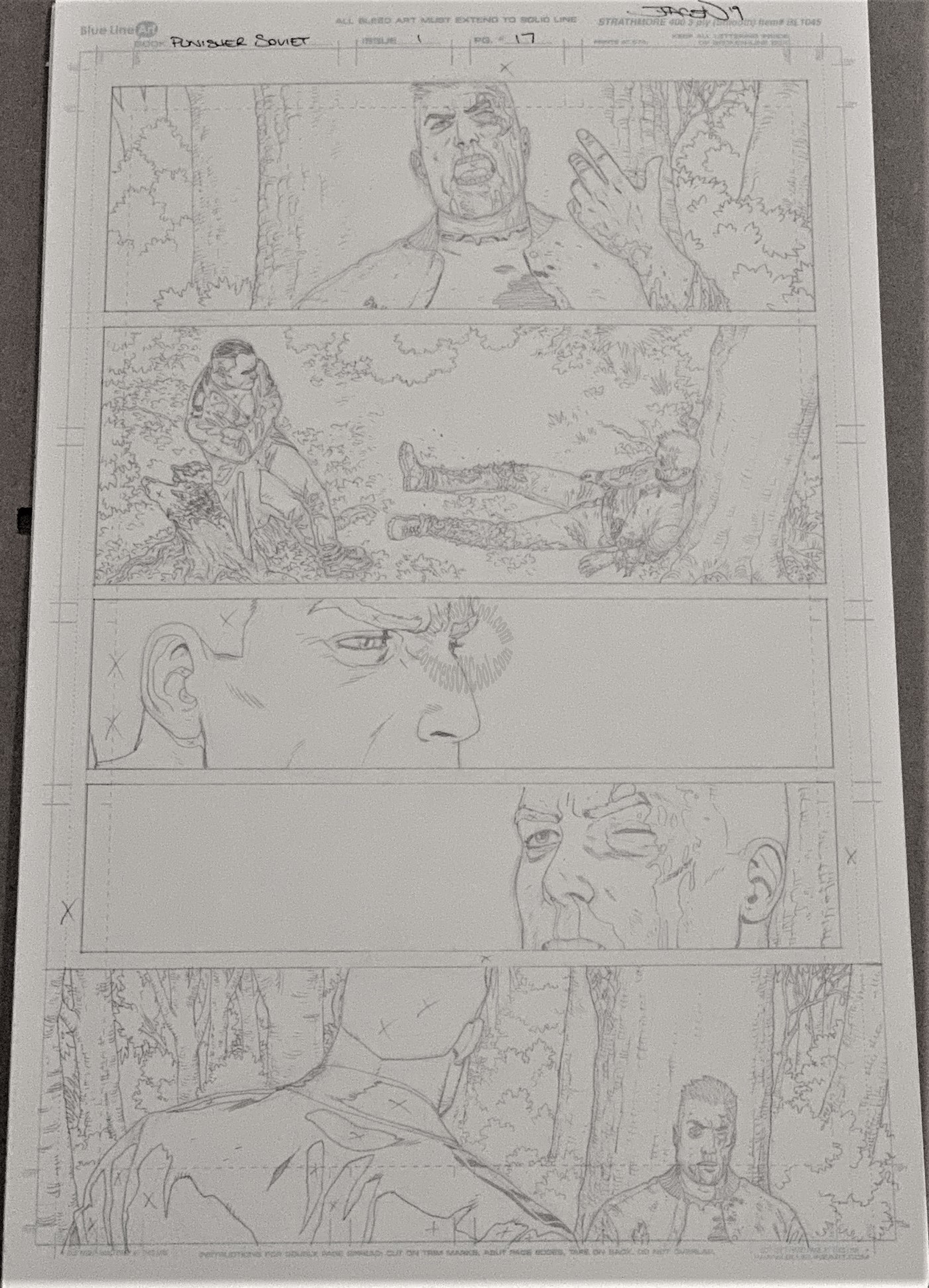 PUNISHER SOVIET #1 PAGE 17 ORIGINAL ART - JACEN BURROWS