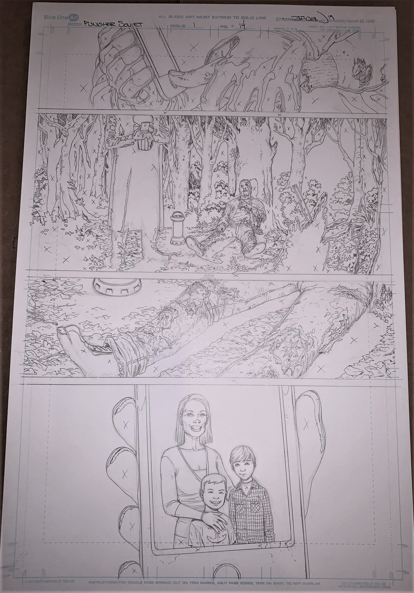 PUNISHER SOVIET #1 PAGE 14 ORIGINAL ART - JACEN BURROWS
