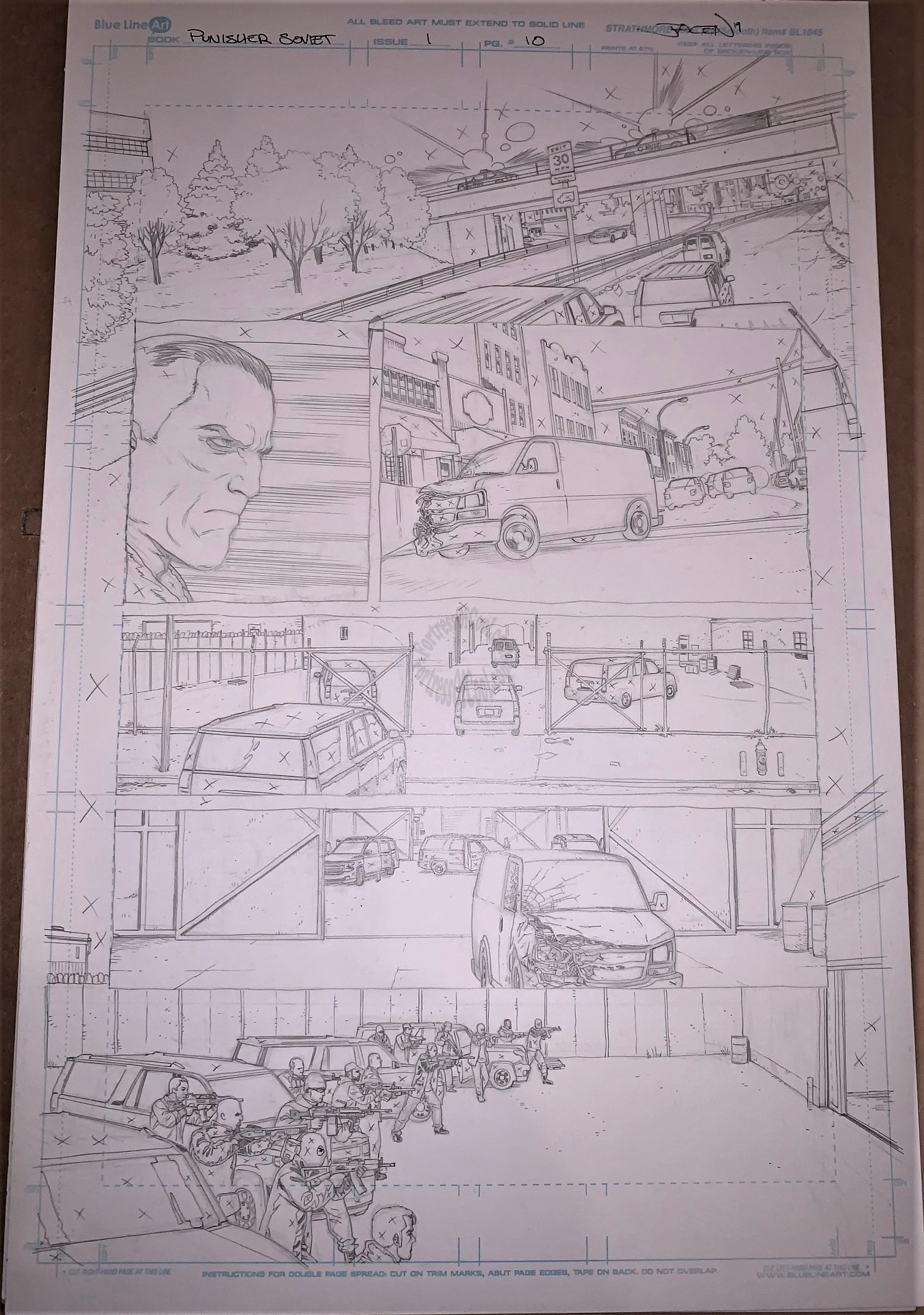 PUNISHER SOVIET #1 PAGE 10 ORIGINAL ART - JACEN BURROWS