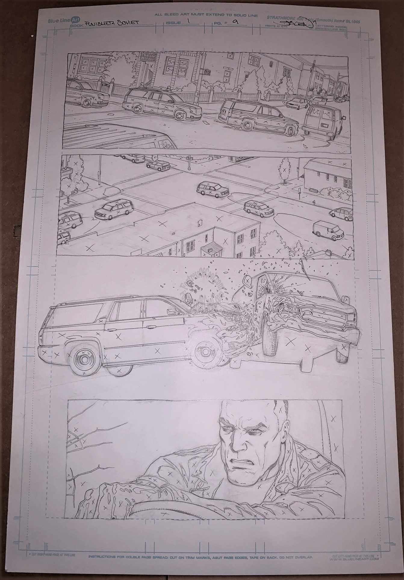 PUNISHER SOVIET #1 PAGE 9 ORIGINAL ART - JACEN BURROWS