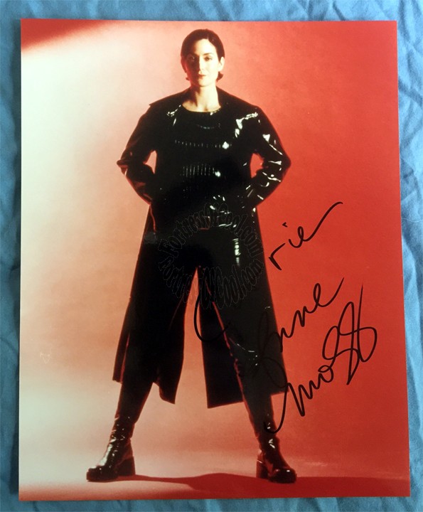 Carrie Anne Moss Autographed Matrix 8x10 Photo
