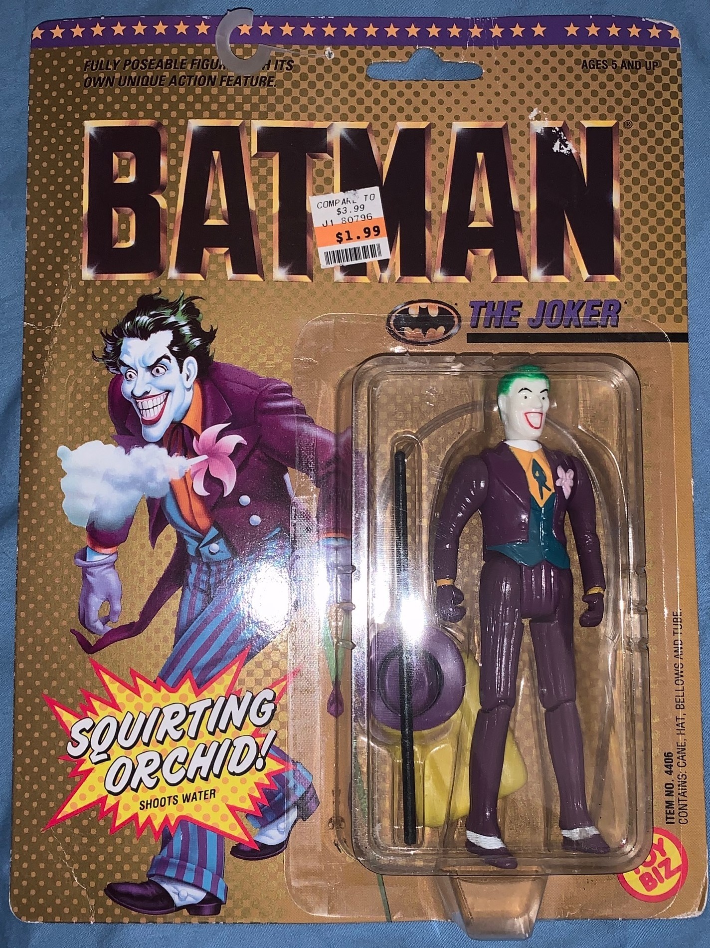 Joker Squirting Orchid Batman Figure (1989 Vintage)