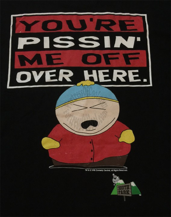 South Park Cartman - You're Pissin' Me Off Over Here - Two Sided T-Shirt - Large 