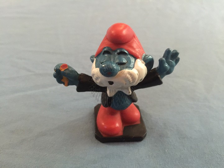 Conductor Papa Smurf PVC Figure - Vintage 1977