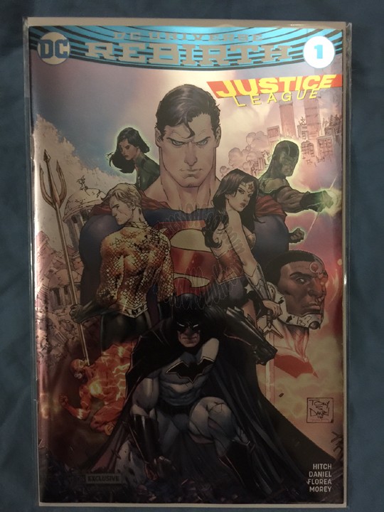 DC REBIRTH JUSTICE LEAGUE #1 SDCC 2016 SAN DIEGO COMIC-CON EXCLUSIVE FOIL TONY DANIEL VARIANT