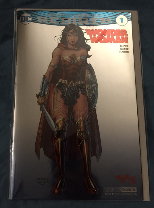 DC REBIRTH WONDER WOMAN #1 SDCC 2016 SAN DIEGO COMIC-CON EXCLUSIVE FOIL JIM LEE VARIANT