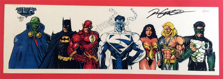 JLA - Justice League of America - Gottlieb Signed Numbered Colored Sketch Original Art