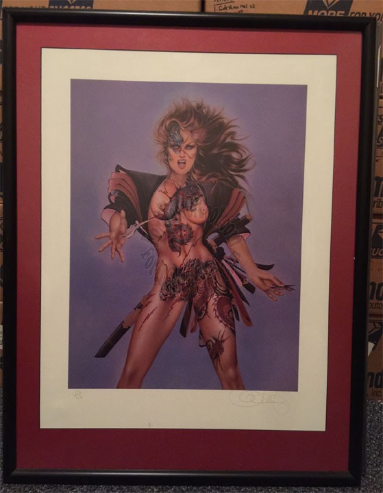 "OLIVIA" DE BERARDINIS PinUp Art "Tattoo II" Print Signed & Numbered - Professionally Framed