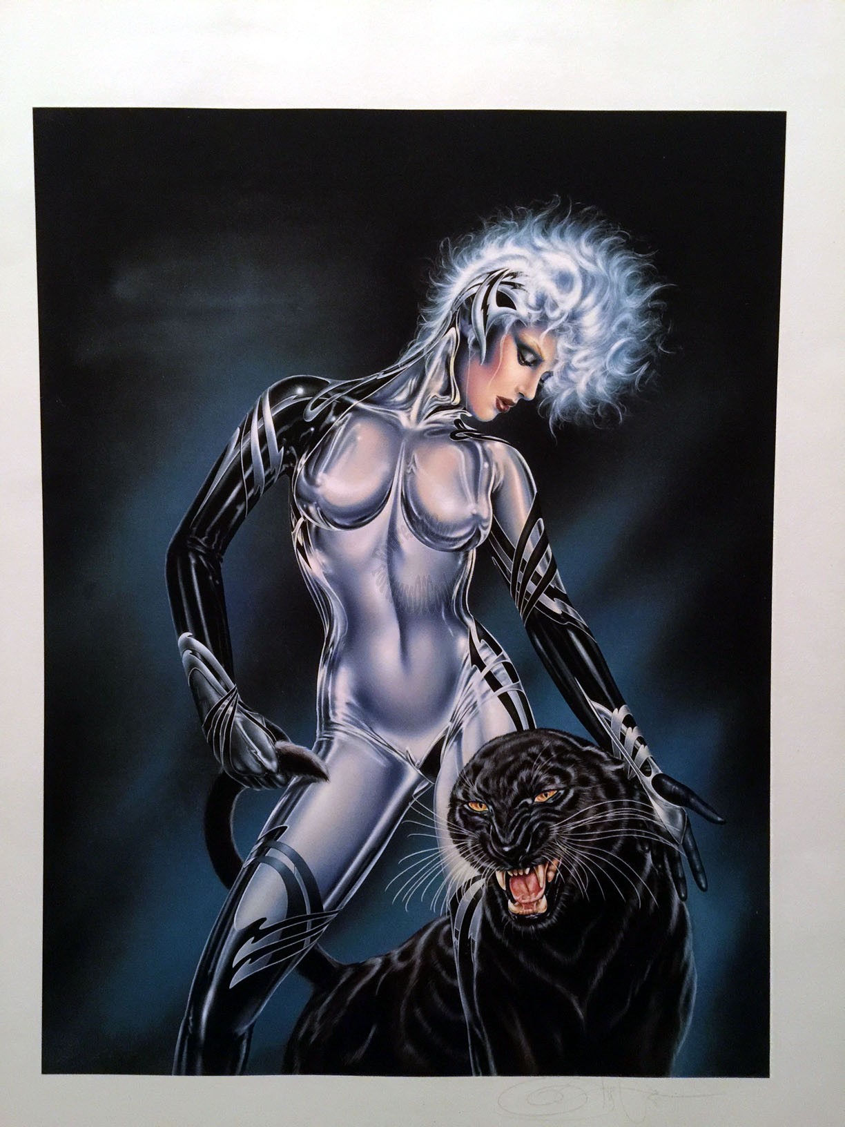 "OLIVIA" DE BERARDINIS PinUp Art "Le Femme And Panther" Print Signed & Numbered