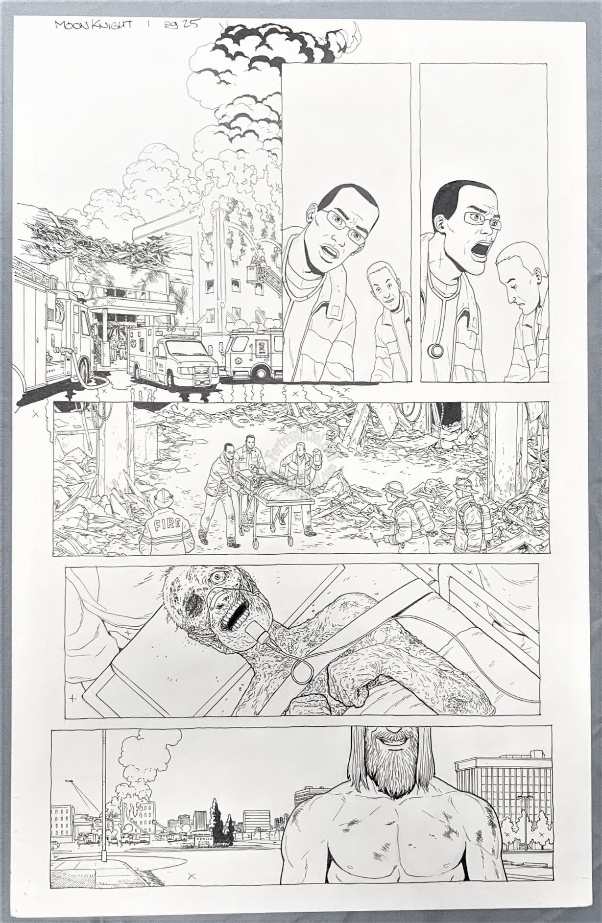MOON KNIGHT #188 PAGE #25 ORIGINAL ART - JACEN BURROWS