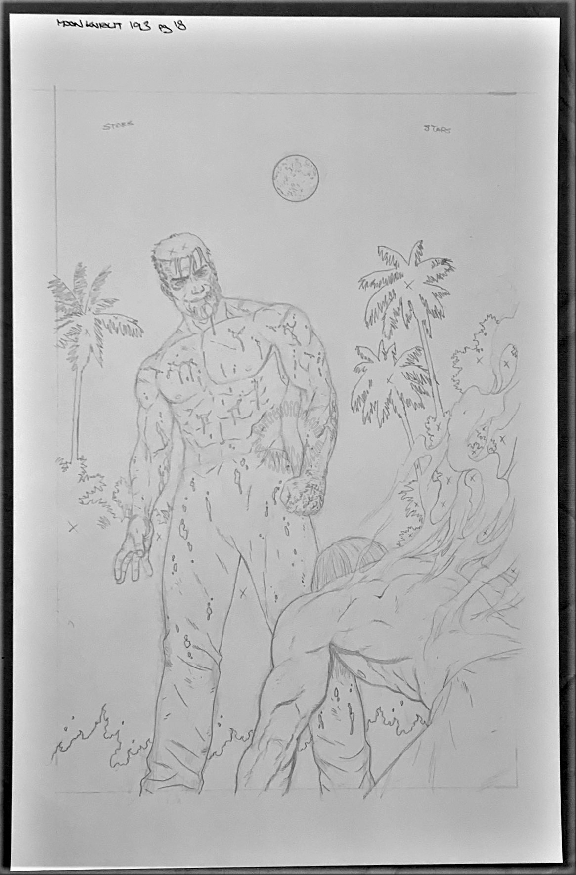 MOON KNIGHT #193 PAGE 18 ORIGINAL ART - SPLASH PAGE - JACEN BURROWS
