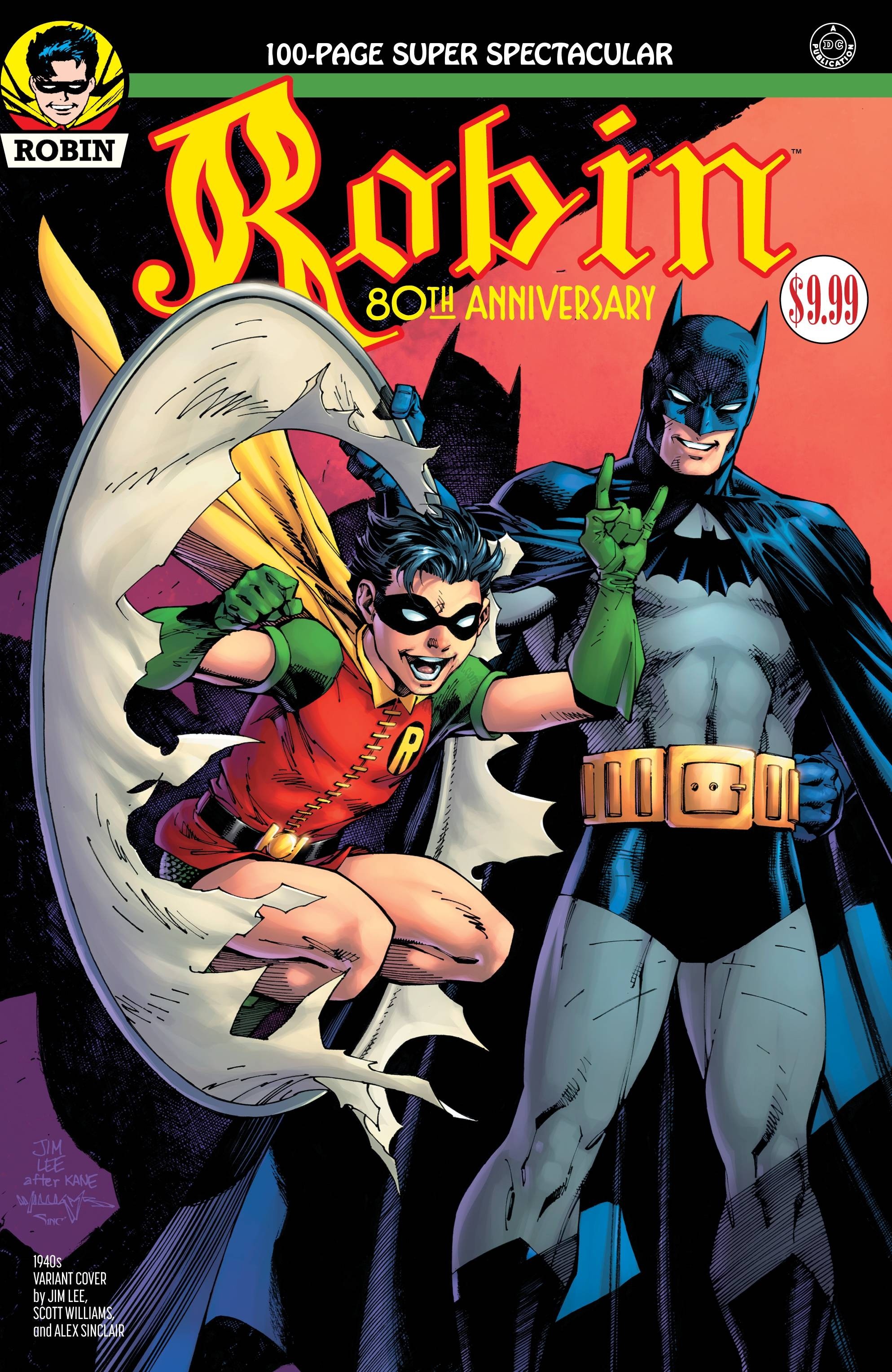 ROBIN 80TH ANNIV 100 PAGE SUPER SPECT #1 1940S JIM LEE VAR E