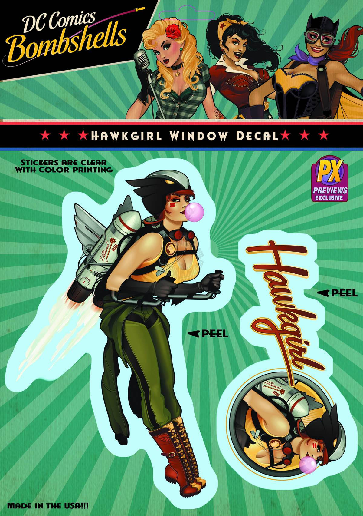 HAWKGIRL DC BOMBSHELLS PX VINYL DECAL 