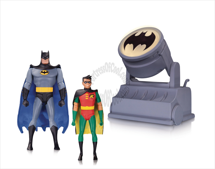 BATMAN ANIMATED SERIES BATMAN & ROBIN WITH BATSIGNAL 2 PK FIGURE SET