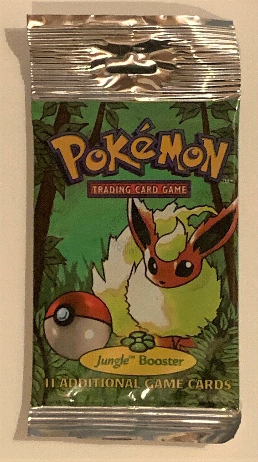 POKEMON JUNGLE BOOSTER PACK FLAREON WOTC 1999 FACTORY SEALED 21.39g