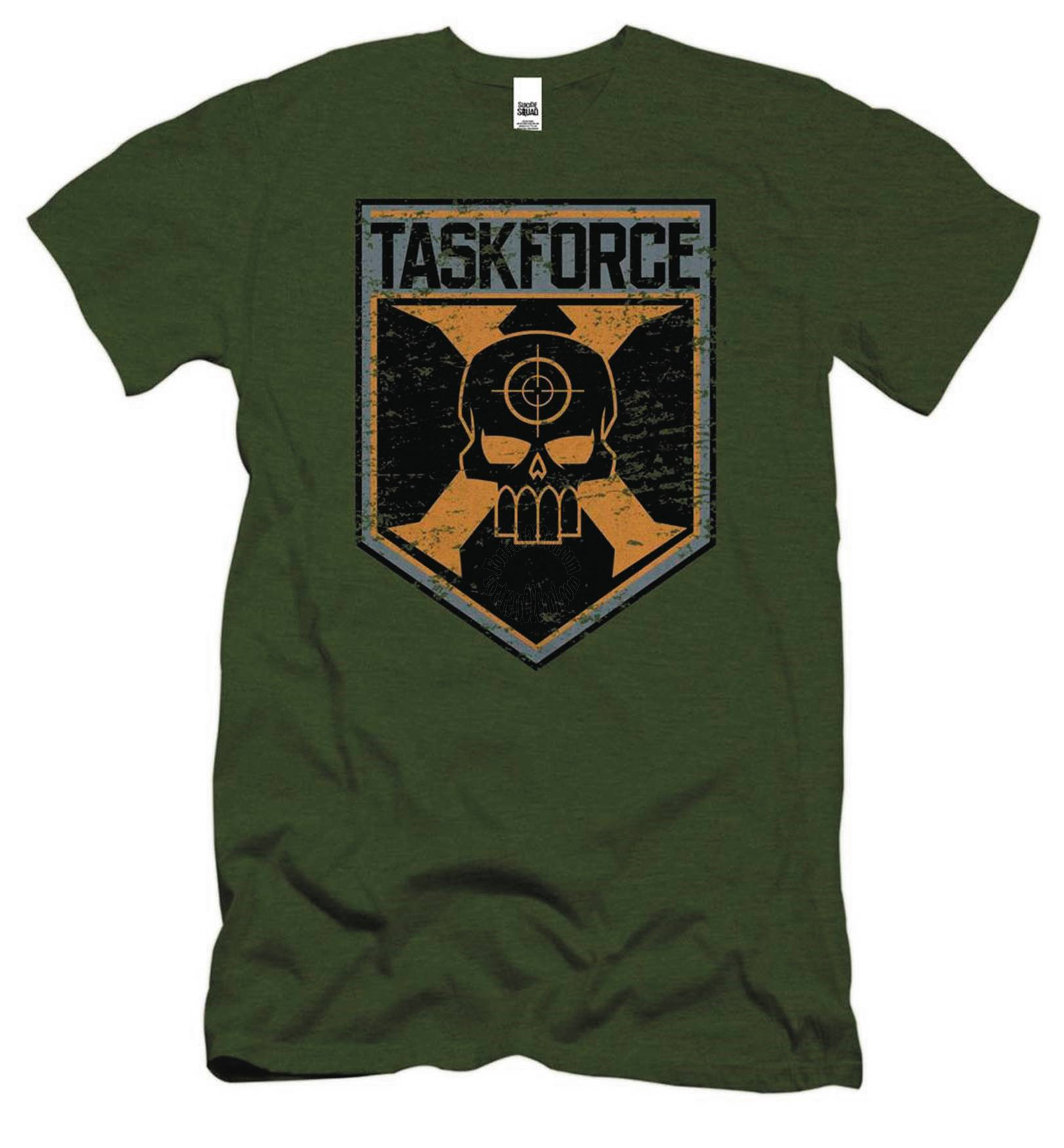 SUICIDE SQUAD TASK FORCE SHIELD PX MILITARY GREEN T-SHIRT (XL)