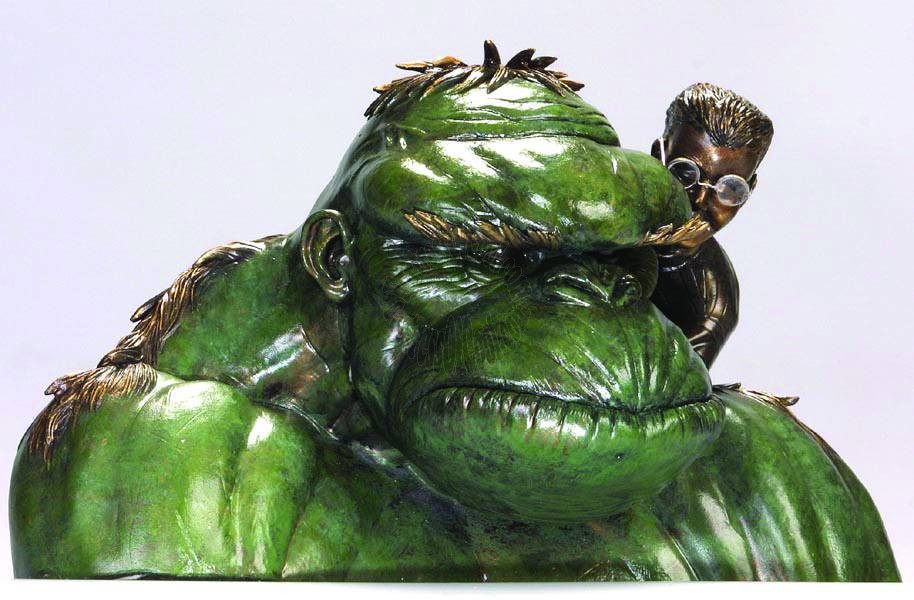 EARTH X HULK AND BANNER PX EXCLUSIVE VERDIGRIS MEGA BUST