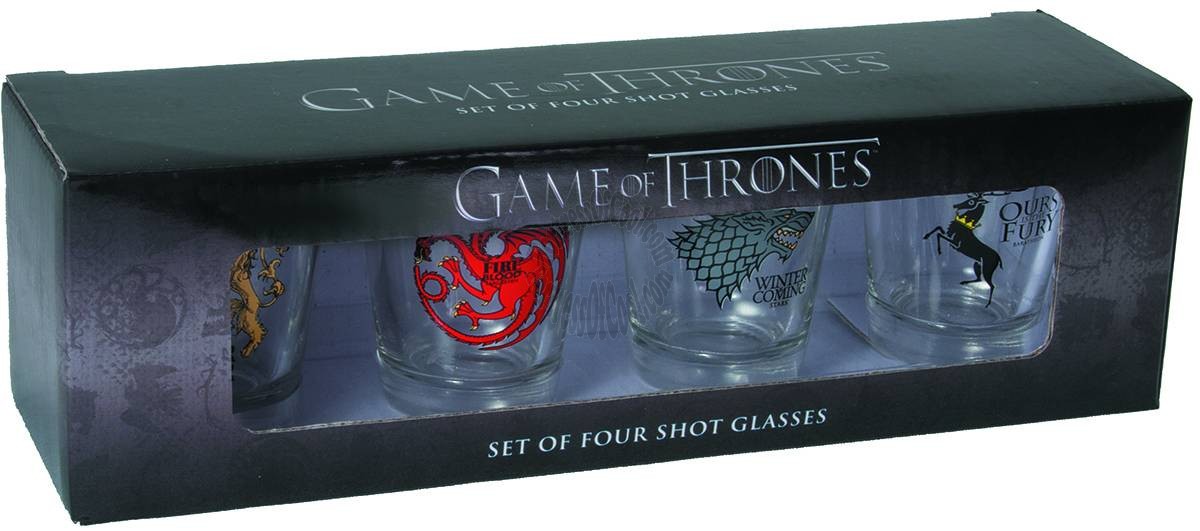 GAME OF THRONES SHOT GLASS SET FOUR SIGIL