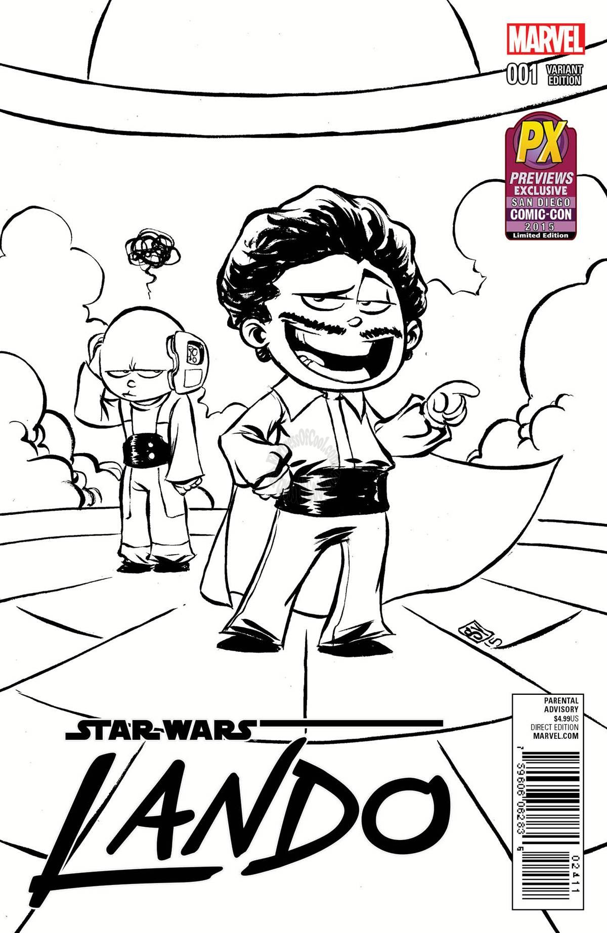 LANDO #1 YOUNG BLACK AND WHITE SDCC 2015 SAN DIEGO COMIC-CON EXCLUSIVE VARIANT