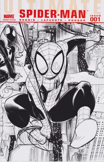 ULTIMATE SPIDER-MAN #001 LAFUENTE BLACK AND WHITE SKETCH VARIANT